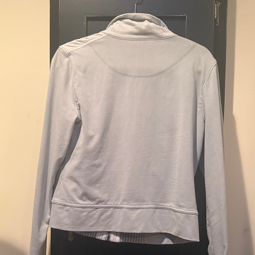 Marrakech Light Gray Bomber Jacket with Ruffle Ac… - image 3